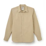 Jeffery Green Beige Regular Fit Shirt in Sand Camel — Men's Plain Smart Casual Shirt UK