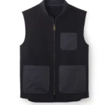 Black Charlesworth Tarton Gilet – Men's Full-Zip Fleece Vest with Utility Pockets