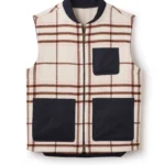 Jeffery Green Charlesworth Oxley Check Wool Gilet in Cream & Brown Windowpane — Men's Heritage Gilet UK