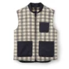 Cream Grey Buffalo Check Wool Gilet Navy Pockets Full Zip — Jeffery Green Charlesworth UK