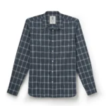 Jeffery Green Darven Polar Check Shirt in Slate Blue & White Windowpane — Men's Smart Casual Shirt UK