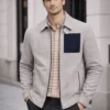 Jeffery Green Edison Zip Shacket Open Over Check Shirt — Men's Smart Casual Layered Urban Look UK