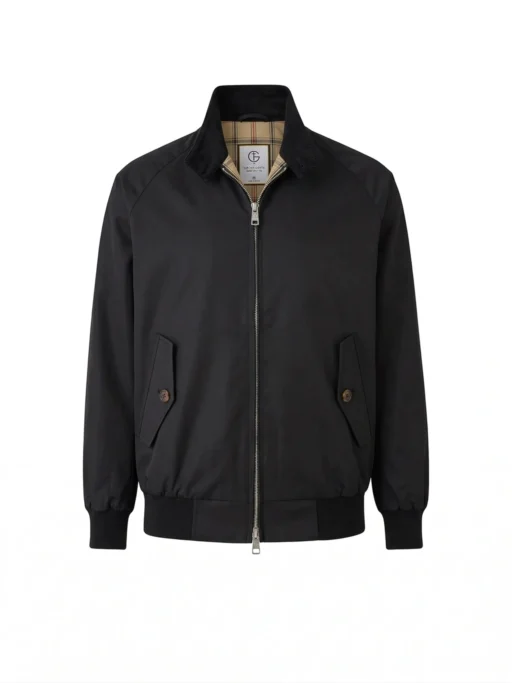 Black Harrington Jacket Product Shot — Shop Jeffery Green's Premium Black Harrington