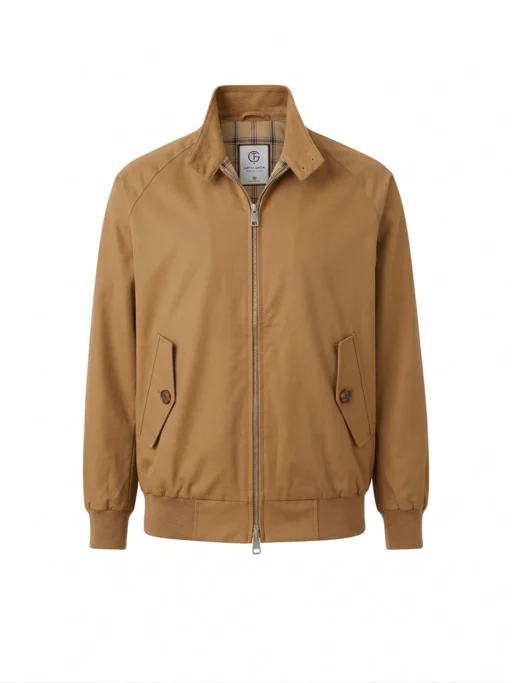 Camel Harrington Jacket Product Shot — Shop Jeffery Green's Premium Camel Harrington