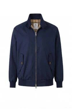 Navy Harrington Jacket Product Shot — Shop Jeffery Green's Premium Navy Harrington