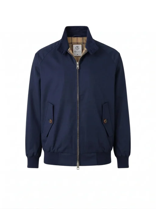 Navy Harrington Jacket Product Shot — Shop Jeffery Green's Premium Navy Harrington