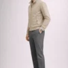 Jeffery Green Harrington Jacket Side Profile in Stone Beige — Men's Classic British Jacket Full Look UK