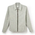Jeffery Green Nova Zip Shacket in Light Grey Marl — Men's Wool Full Zip Shirt Jacket UK