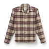 Jeffery Green Blanco Wool Overshirt in Cream, Rust Red & Navy Tartan — Men's Shirt Jacket UK