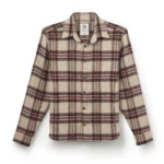 Jeffery Green Blanco Wool Overshirt in Cream, Rust Red & Navy Tartan — Men's Shirt Jacket UK