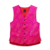 Jeffery Green Pink Satin Jacquard Waistcoat in Hot Pink Oriental Blossom Print — Men's Luxury Occasion Waistcoat UK